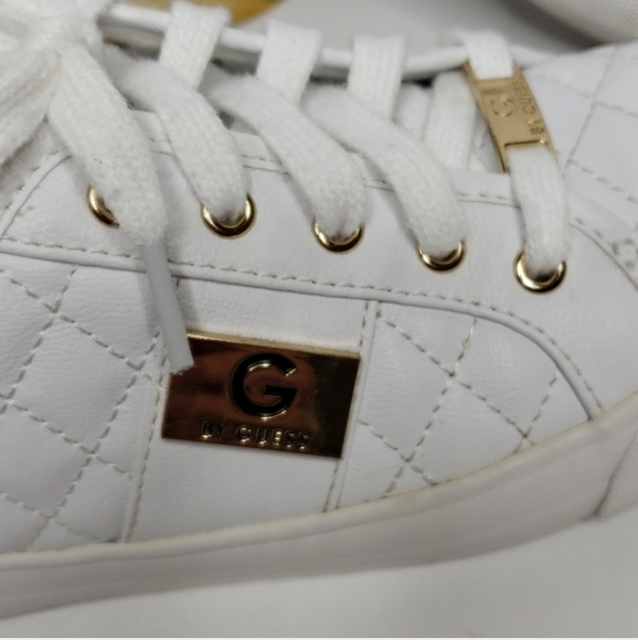 G By Guess Backer Quilted White Sneaker, Size 7 - Picture 7 of 10